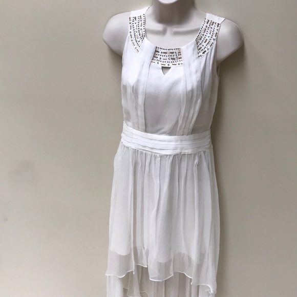 White flowy dress silk. - Picture 3 of 8